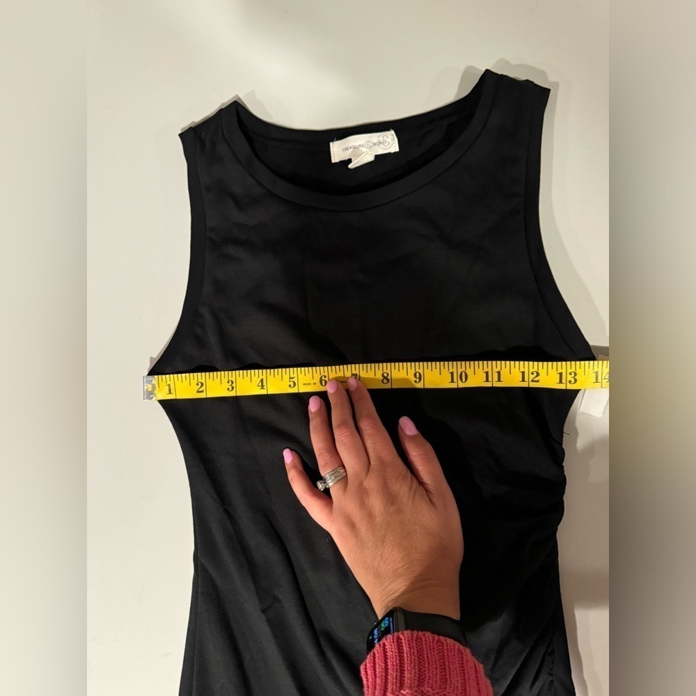 Treasure & Bond Black Dress with Side Ruching, Size XS - Picture 6 of 9